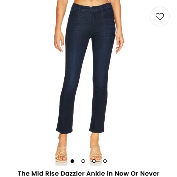 MOTHER The Mid Rise Dazzler Ankle‎ Jeans Now or Never Size 33 Denim Revolve Fray - Picture 2 of 10